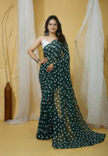 Smooth Georgette Saree for Women with Bangalore Silk Blouse (0.80 m) | Elegant Designer Saree | Party Wear & Festive Saree Collection