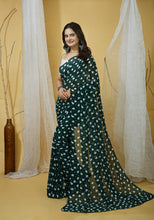 Smooth Georgette Saree for Women with Bangalore Silk Blouse (0.80 m) | Elegant Designer Saree | Party Wear & Festive Saree Collection