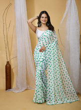 Women's Smooth Georgette Fabric Saree with Bangalore Silk Blouse Piece (0.80m) - Flowy Ethnic Set Party Wear