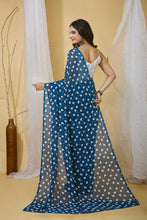 Elegant Solid Georgette Saree for Women | Soft Lightweight Drape with Contrast Silk Blouse