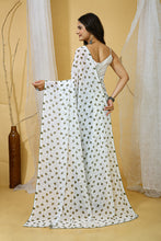 Elegant Solid Georgette Saree for Women | Soft Lightweight Drape with Contrast Silk Blouse