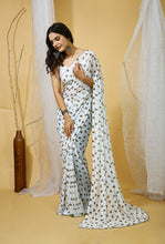 Elegant Solid Georgette Saree for Women | Soft Lightweight Drape with Contrast Silk Blouse