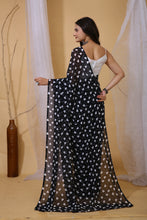 Women's Smooth Georgette Fabric Saree with Bangalore Silk Blouse Piece (0.80m) - Flowy Ethnic Set Party Wear