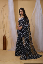 Women's Smooth Georgette Fabric Saree with Bangalore Silk Blouse Piece (0.80m) - Flowy Ethnic Set Party Wear