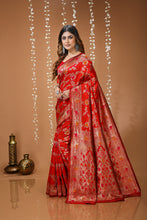 KANCHIPURAM Silk Jacquard Border Saree With JECARD BORDER Sari Mina Flower