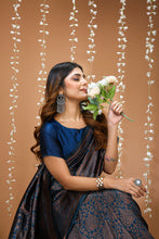 KANCHIPURAM Silk Jacquard Border Saree  With JECARD BORDER Sari