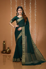 Elegant Fab-Soft Chinon Saree for Women | Premium Fluid Drape Saree with Running Blouse