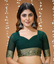 Elegant Fab-Soft Chinon Saree for Women | Premium Fluid Drape Saree with Running Blouse