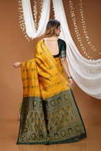 KANCHIPURAM Silk Jacquard Border Saree With JECARD BORDER Sari More