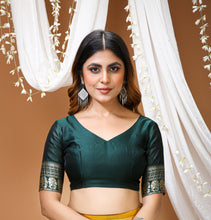 KANCHIPURAM Silk Jacquard Border Saree With JECARD BORDER Sari More