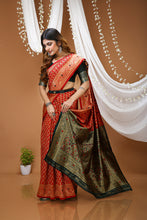 KANCHIPURAM Silk Jacquard Border Saree  With JECARD BORDER Sari