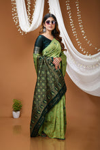 KANCHIPURAM Silk Jacquard Border Saree  With JECARD BORDER Sari