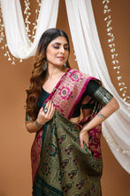 KANCHIPURAM Silk Jacquard Border Saree With JECARD BORDER Sari More