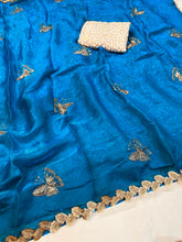 Women's Designer Dual-Tone Satin Saree | Heavy Multi-VAL Sequence Work | Bangalori Silk Embroidered Blouse