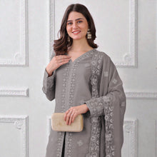 Premium Georgette Top, Bottom & Dupatta Set Lightweight Fluid Georgette Ethnic Suite for Weddings & Parties ANF 6003