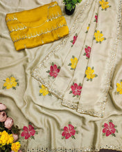 Women's Designer Rangoli Silk Saree for Weddings | Heavy Mirror Work Embroidery Blouse