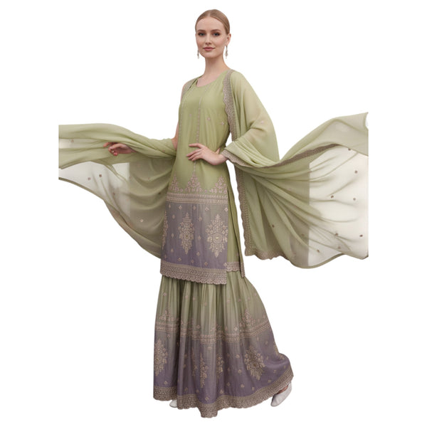 Stunning Festive Ethnic Wear Chinon Fabric Sharara Set for Women BB-04