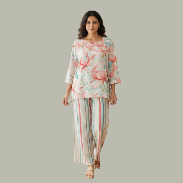Kaurvaki's Premium Poly Rayon Printed Co-ord Set for Women SE-9-1