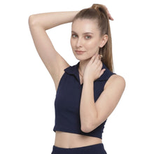 Women & Girls Regular Fit Collar Crop Top | High-Stretch Lycra Western Top | Summer Activewear