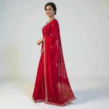 New Designer Ethnic Wedding Wear Red Color Saree for Cocktail & Reception KD-3