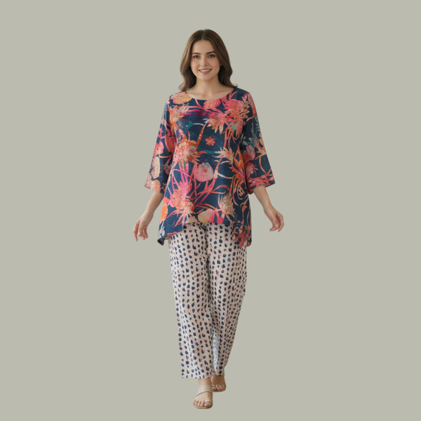 Modern Ethnic Lounge & Party Wear Printed Top & Plazo Co-ord Set SE-9-5
