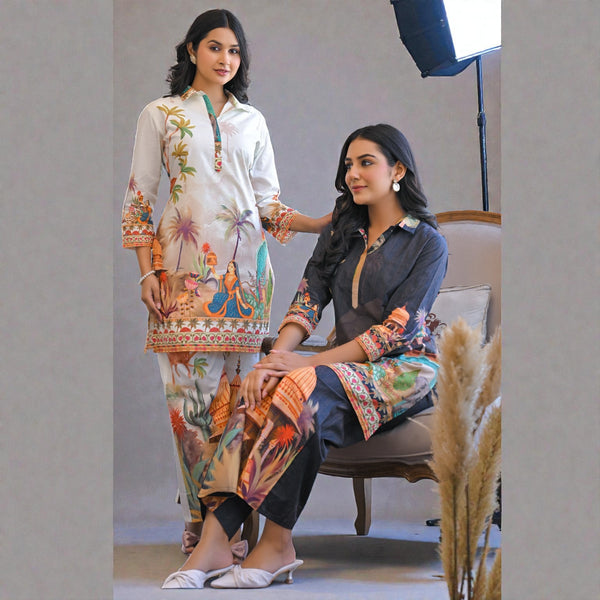 Premium Ready-to-Wear Ethnic Stylish Flared Kurti with Matching Bottom AN-1