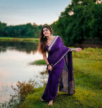 Women's Designer Viscose Chinon Saree | Heavy Pure Jacquard Zari Work Blouse Piece