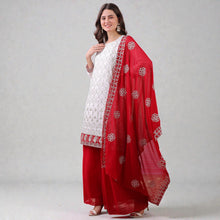 Traditional Festive Wear Outfit with High-Shine Finish Georgette Top and Sharara Set with Dupatta ANF 6005