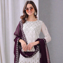 Traditional Festive Wear Outfit with High-Shine Finish Georgette Top and Sharara Set with Dupatta ANF 6005