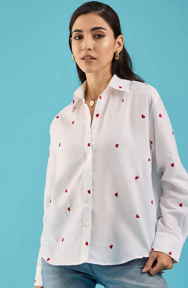 Women's & Girls' Rayon Full Sleeve Shirt - Breathable Relaxed Fit Casual Top Striped or Printed Long Sleeve