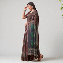 Linen Cotton Floral  Digital Printed Pattern Soft & Lightweight Saree with Unstitched Blouse Piece AB-4