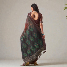 Linen Cotton Floral  Digital Printed Pattern Soft & Lightweight Saree with Unstitched Blouse Piece AB-4
