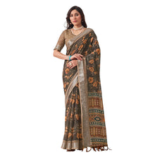 Superior Soft Fabric with High-Definition Digital Print Linen Cotton Saree Lightweight Ethnic Wear AB-2
