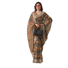 Superior Soft Fabric with High-Definition Digital Print Linen Cotton Saree Lightweight Ethnic Wear AB-2