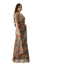 Superior Soft Fabric with High-Definition Digital Print Linen Cotton Saree Lightweight Ethnic Wear AB-2