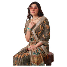 Superior Soft Fabric with High-Definition Digital Print Linen Cotton Saree Lightweight Ethnic Wear AB-2