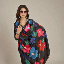 Malai Crepe Silk Saree Superior Soft & Smooth Texture High-Quality Satin Finish Designer Saree AB-7