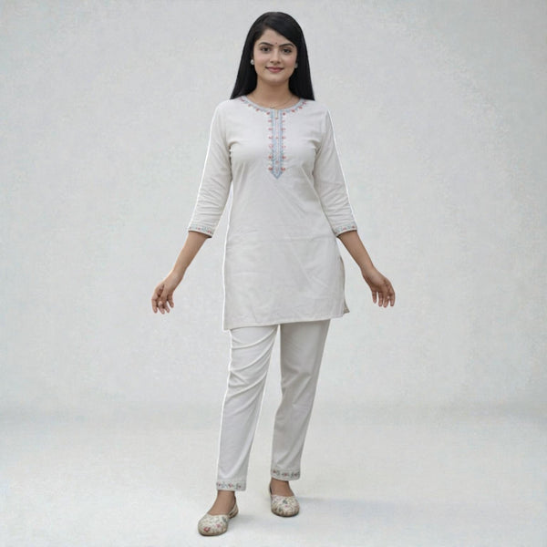 Premium Khadi Cotton Co-ord Set for Women Artisanal Casual & Office Wear RM-4
