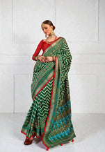 Pure Silk Patola Saree Traditional Indian Wedding Wear Intricate Ikkat Pattern with Luxurious Patola Silk AB-6