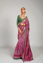 Pure Silk Patola Saree Traditional Indian Wedding Wear Intricate Ikkat Pattern with Luxurious Patola Silk AB-6