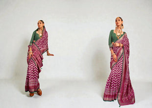 Pure Silk Patola Saree Traditional Indian Wedding Wear Intricate Ikkat Pattern with Luxurious Patola Silk AB-6