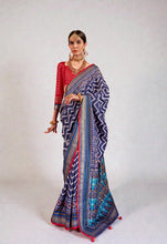 Pure Silk Patola Saree Traditional Indian Wedding Wear Intricate Ikkat Pattern with Luxurious Patola Silk AB-6