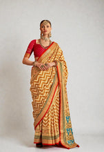 Pure Silk Patola Saree Traditional Indian Wedding Wear Intricate Ikkat Pattern with Luxurious Patola Silk AB-6