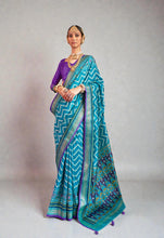 Pure Silk Patola Saree Traditional Indian Wedding Wear Intricate Ikkat Pattern with Luxurious Patola Silk AB-6