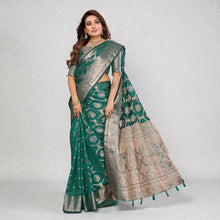Designer Soft Organza Silk Saree  Banarasi Style Weaving with Shimmer Finish Superior Quality Party Wear Saree VE-13