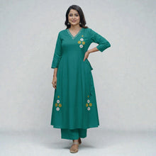 Original Vertican Silk Kurti with Palazzo Ready-to-Wear Party Wear Ethnic 2-Piece Set RM-3
