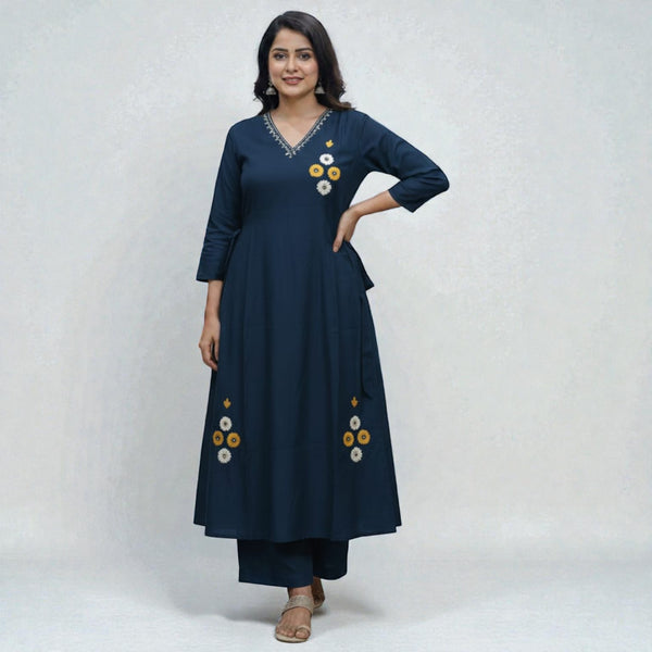 Original Vertican Silk Kurti with Palazzo Ready-to-Wear Party Wear Ethnic 2-Piece Set RM-3