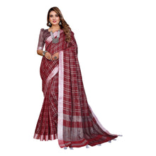 Superior Soft Linen by Linen Chex Saree Rich All-Over Weaving Work Traditional Indian Saree VE-11