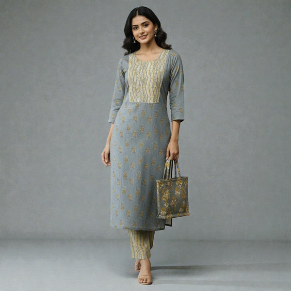 Pure Cotton Kurti Pant With One Side Pocket Stylish Casual Ethnic Wear for Women RM-11