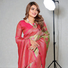 Pure Banarasi Tissue Silk Rich Paithani Border & Pallu Gold Weaving Butties Premium Contrast Bridal Saree VE-11